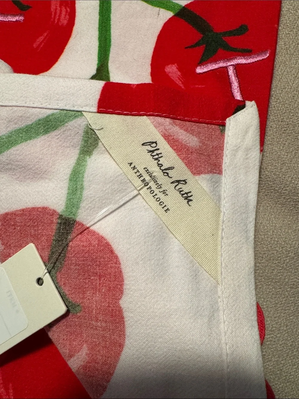 NWT Anthropologie Anthropologie Phthalo Ruth Tomato Cotton Dish Tea Towel